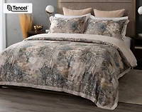 Captiva Duvet Cover, TENCEL Lyocell, Botanical, Brown,