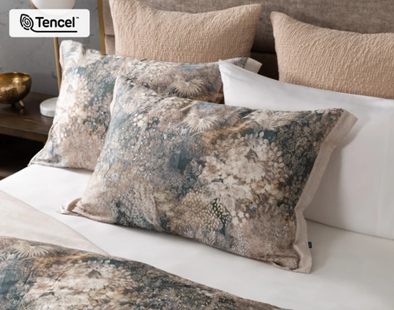 Captiva Duvet Cover, TENCEL Lyocell, Botanical, Brown,