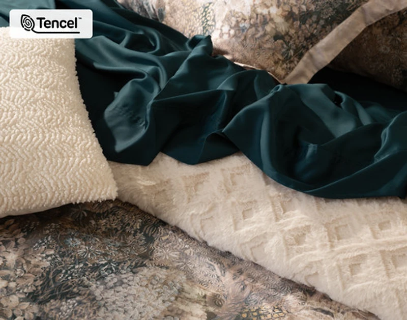 Captiva Duvet Cover, TENCEL Lyocell, Botanical, Brown,