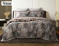 Captiva Duvet Cover, TENCEL Lyocell, Botanical, Brown,