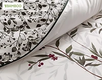 Laurentian Duvet Cover, Bamboo Cotton, Botanical, White,