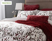 Laurentian Duvet Cover, Bamboo Cotton, Botanical, White,