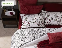 Laurentian Duvet Cover, Bamboo Cotton, Botanical, White,