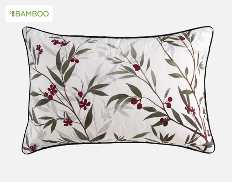Laurentian Pillow Sham, Botanical, White,