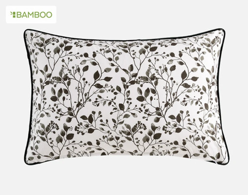 Laurentian Pillow Sham, Botanical, White,