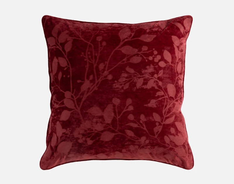 Laurentian Euro Sham, Botanical, Red, 26" x 26"