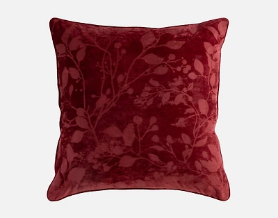 Laurentian Euro Sham, Botanical, Red, 26" x 26"
