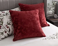 Laurentian Euro Sham, Botanical, Red, 26" x 26"