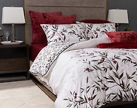 Laurentian Euro Sham, Botanical, Red, 26" x 26"