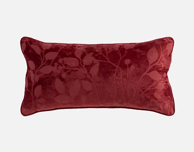 Laurentian Boudoir Pillow Cover, Botanical, Red, 24" x 12"