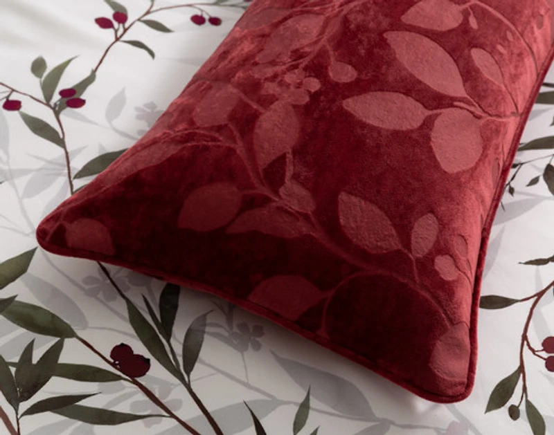 Laurentian Boudoir Pillow Cover, Botanical, Red, 24" x 12"