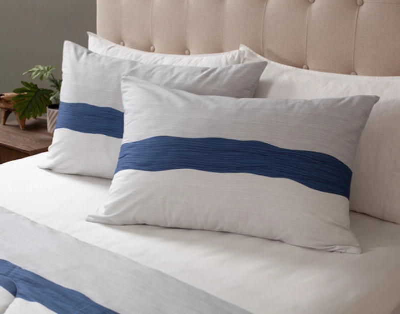 Leo Cotton Comforter Set, Geometric, White,