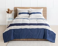 Leo Cotton Comforter Set, Geometric, White,