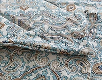 Phoebe Cotton Comforter Set, Paisley, Blue,