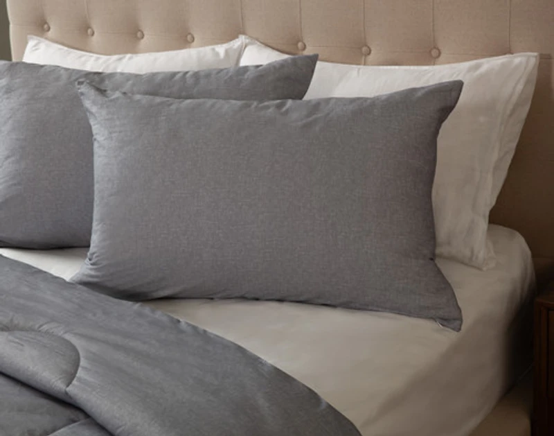 Perrin Cotton Comforter Set, Grey,