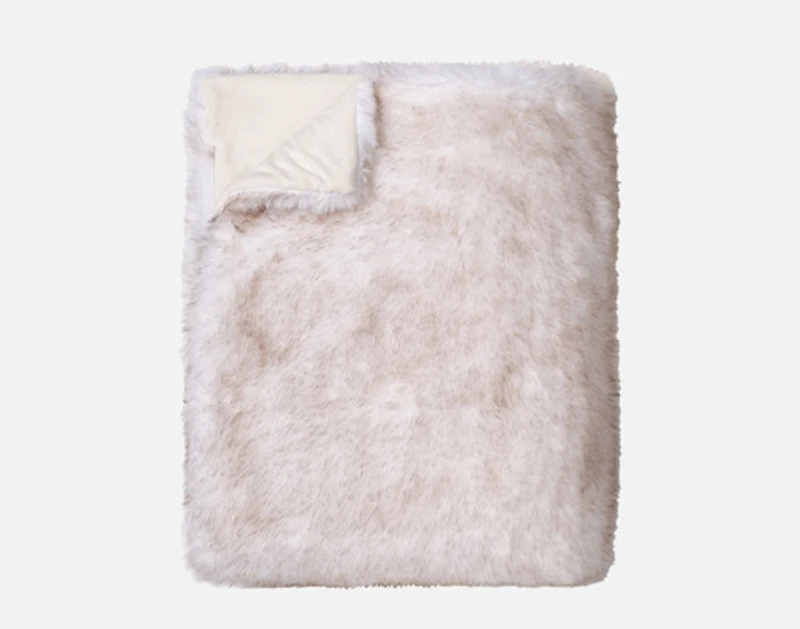 Tip Dyed Faux Fur Throw
