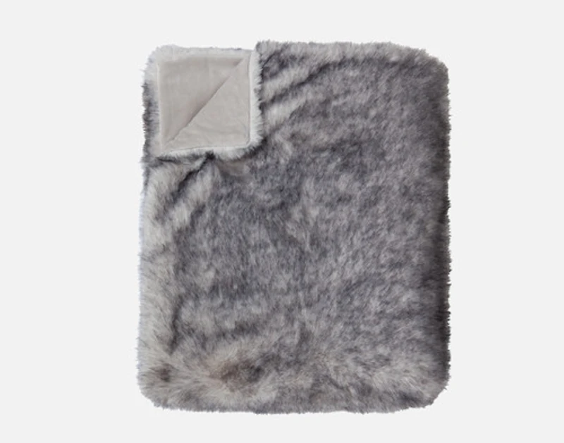 Tip Dyed Faux Fur Throw
