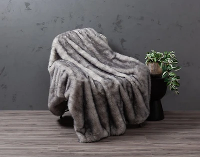 Tip Dyed Faux Fur Throw