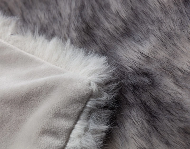 Tip Dyed Faux Fur Throw