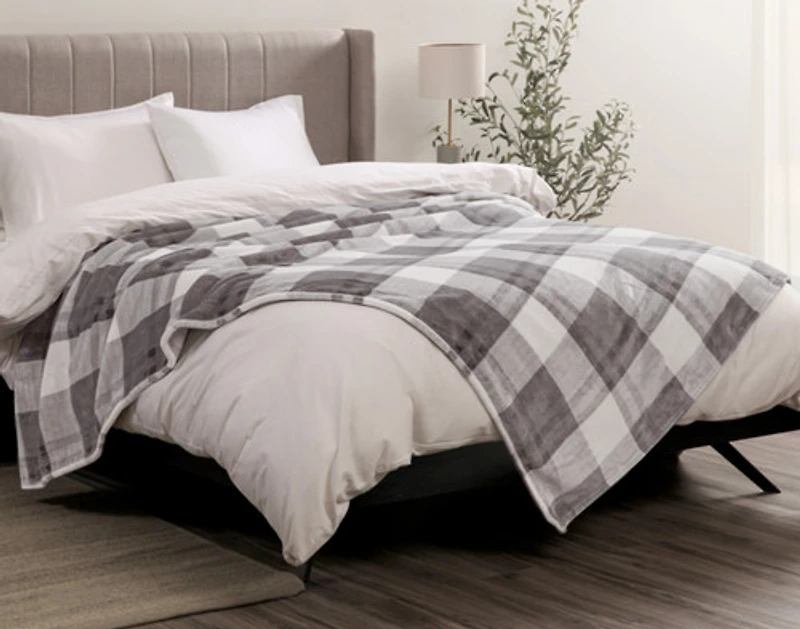 Plaid Cashmere Touch Fleece Blanket