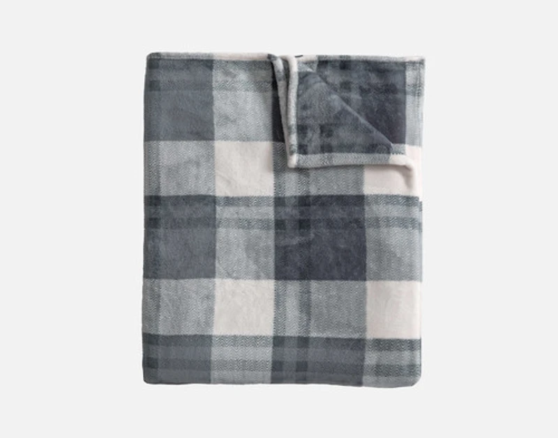 Plaid Cashmere Touch Fleece Blanket