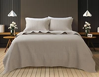 Foothills Stonewashed Quilt Set, Floral, Beige,