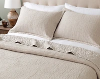 Foothills Stonewashed Quilt Set, Floral, Beige,