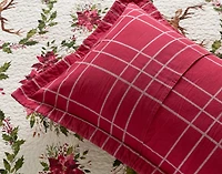 Holly Wreath Cotton Quilt Set, Botanical, White,