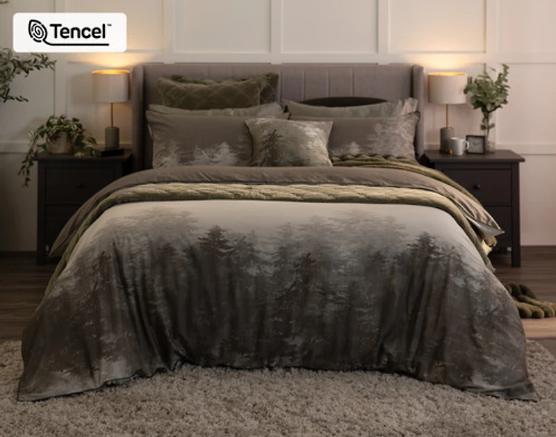 Fraser Duvet Cover, TENCEL Lyocell, Scenic, Green,