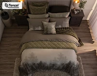 Fraser Duvet Cover, TENCEL Lyocell, Scenic, Green,