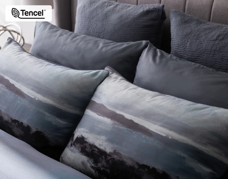 Stormy Pillow Sham, Scenic, Blue,