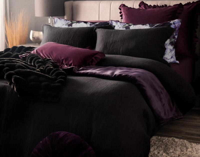 Raven Duvet Cover, TENCEL Lyocell, Black,