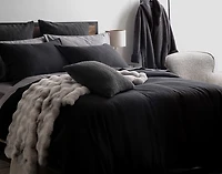 Raven Square Cushion Cover, Black, 18" x 18"