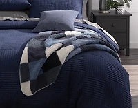Kye Duvet Cover, Bamboo Cotton Set, Blue,