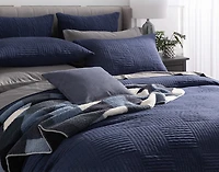 Kye Duvet Cover, Bamboo Cotton Set, Blue,
