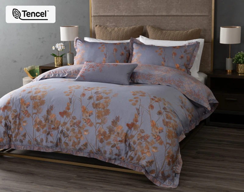 Wynwood Duvet Cover, TENCEL Lyocell, Botanical, Orange,
