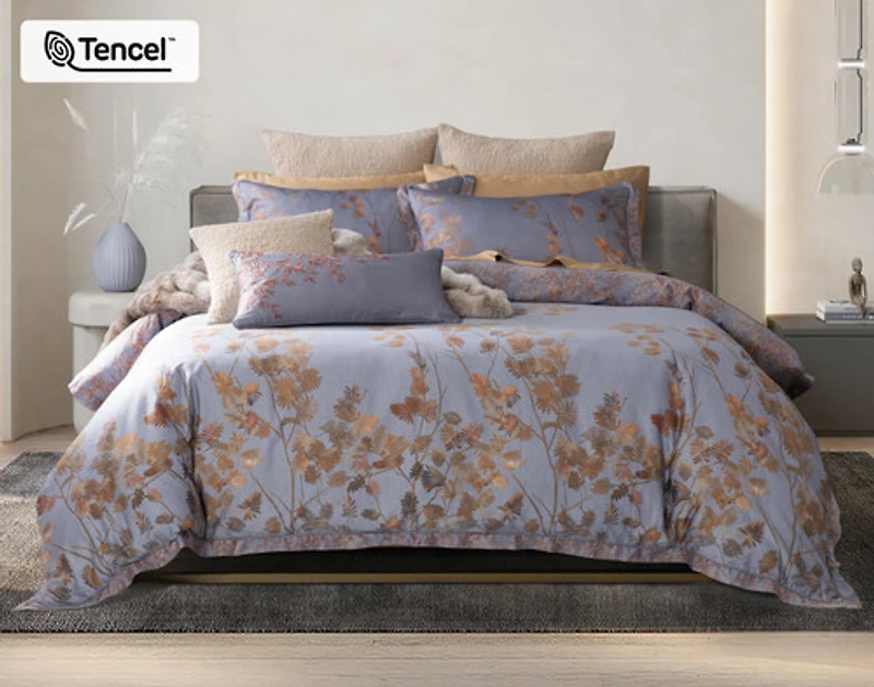 Wynwood Duvet Cover, TENCEL Lyocell, Botanical, Orange,