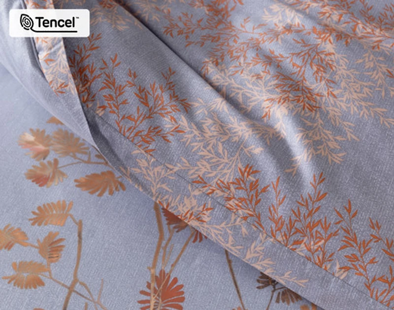 Wynwood Duvet Cover, TENCEL Lyocell, Botanical, Orange,
