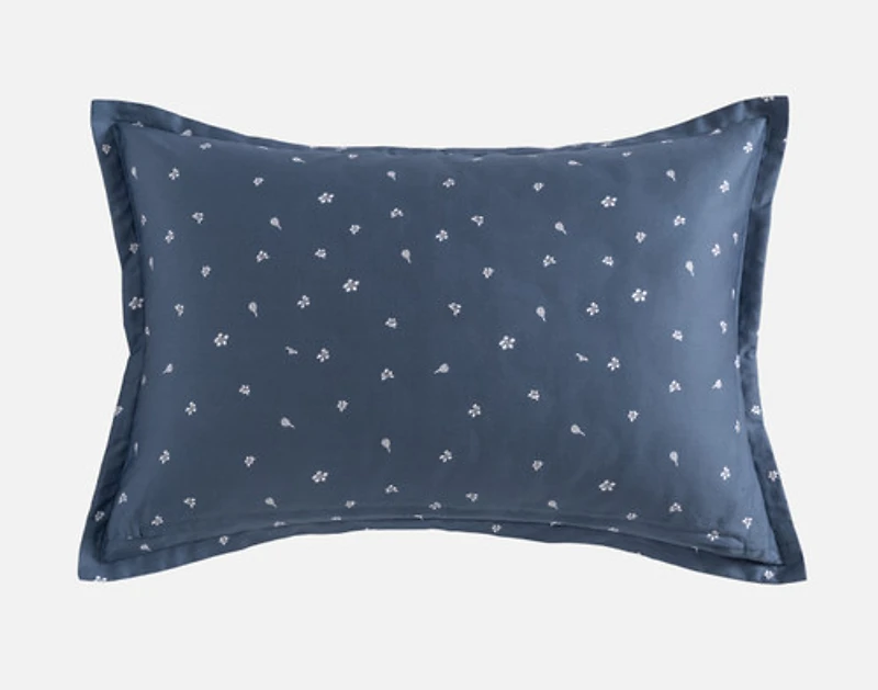 Sarita Pillow Sham, Floral, Black,