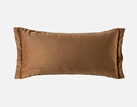 Luxembourg Velvet Boudoir Pillow Cover, Botanical, Grey, 24" x 12"