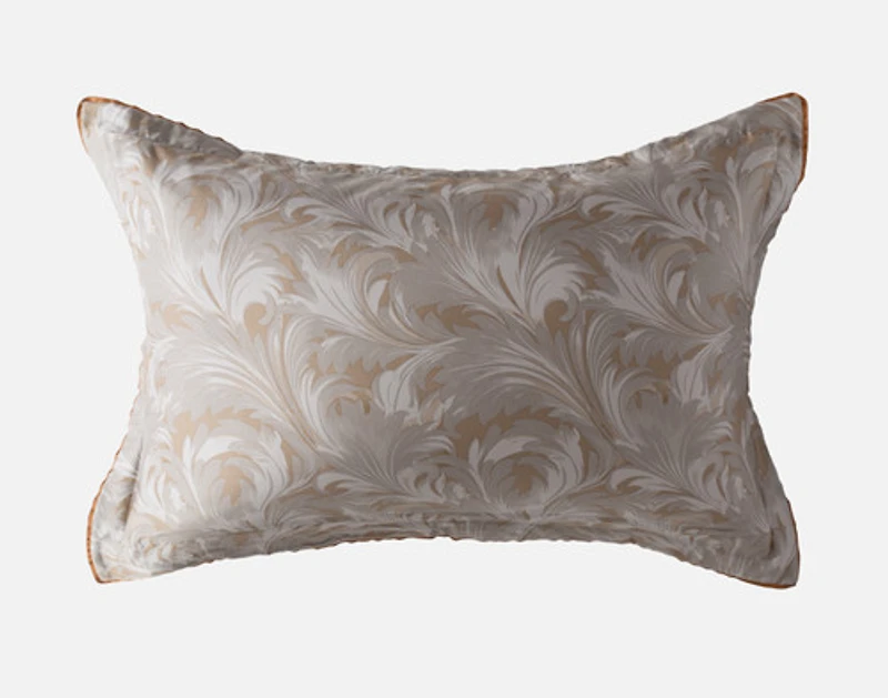Luxembourg Velvet Pillow Sham, Botanical, Grey,