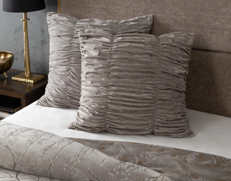 Luxembourg Velvet Euro Sham, Grey, 26" x 26"
