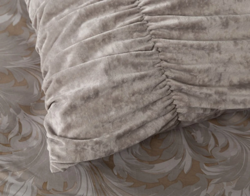 Luxembourg Velvet Euro Sham, Grey, 26" x 26"