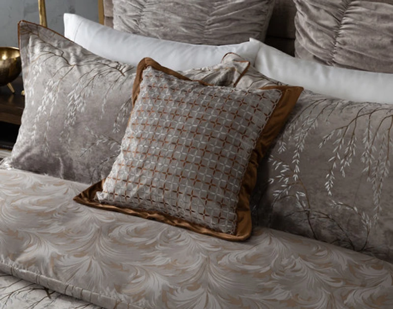 Luxembourg Velvet Euro Sham, Grey, 26" x 26"