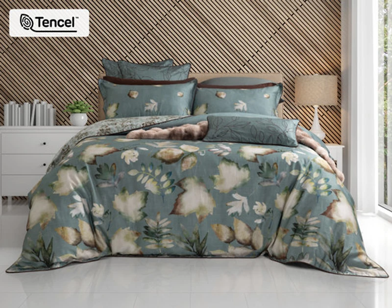 Appalachia Duvet Cover, TENCEL Lyocell, Botanical, Green,