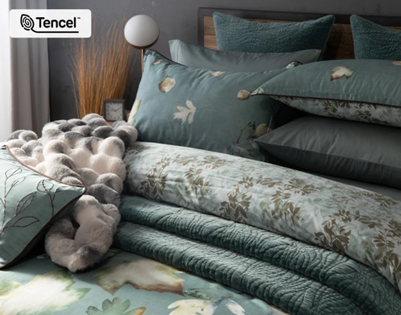 Appalachia Duvet Cover, TENCEL Lyocell, Botanical, Green,