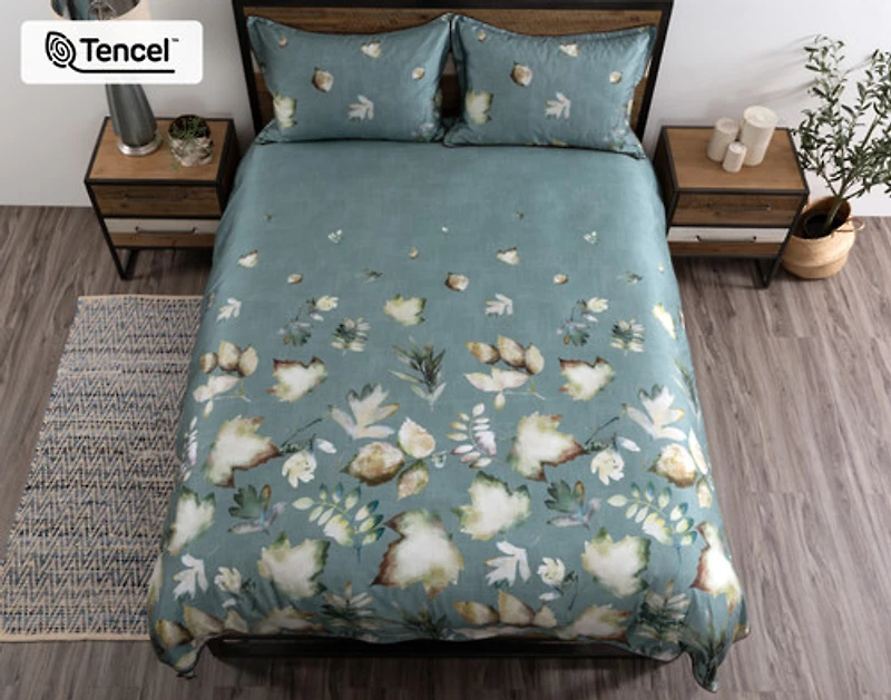 Appalachia Duvet Cover, TENCEL Lyocell, Botanical, Green,
