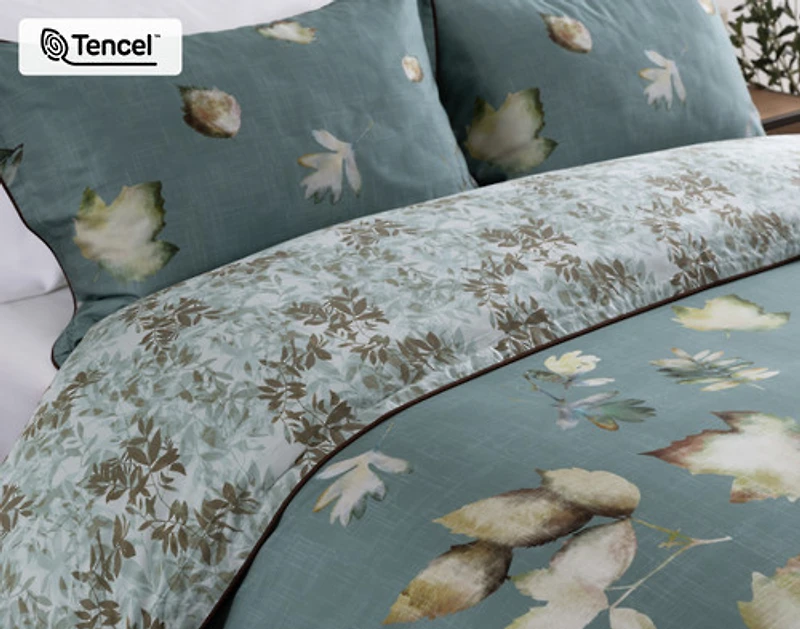 Appalachia Duvet Cover, TENCEL Lyocell, Botanical, Green,
