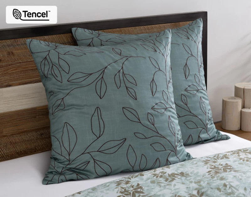 Appalachia Euro Sham, Botanical, Green, 26" x 26"