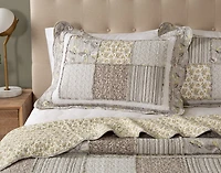Meridith Cotton Quilt Set, Patchwork, Grey,